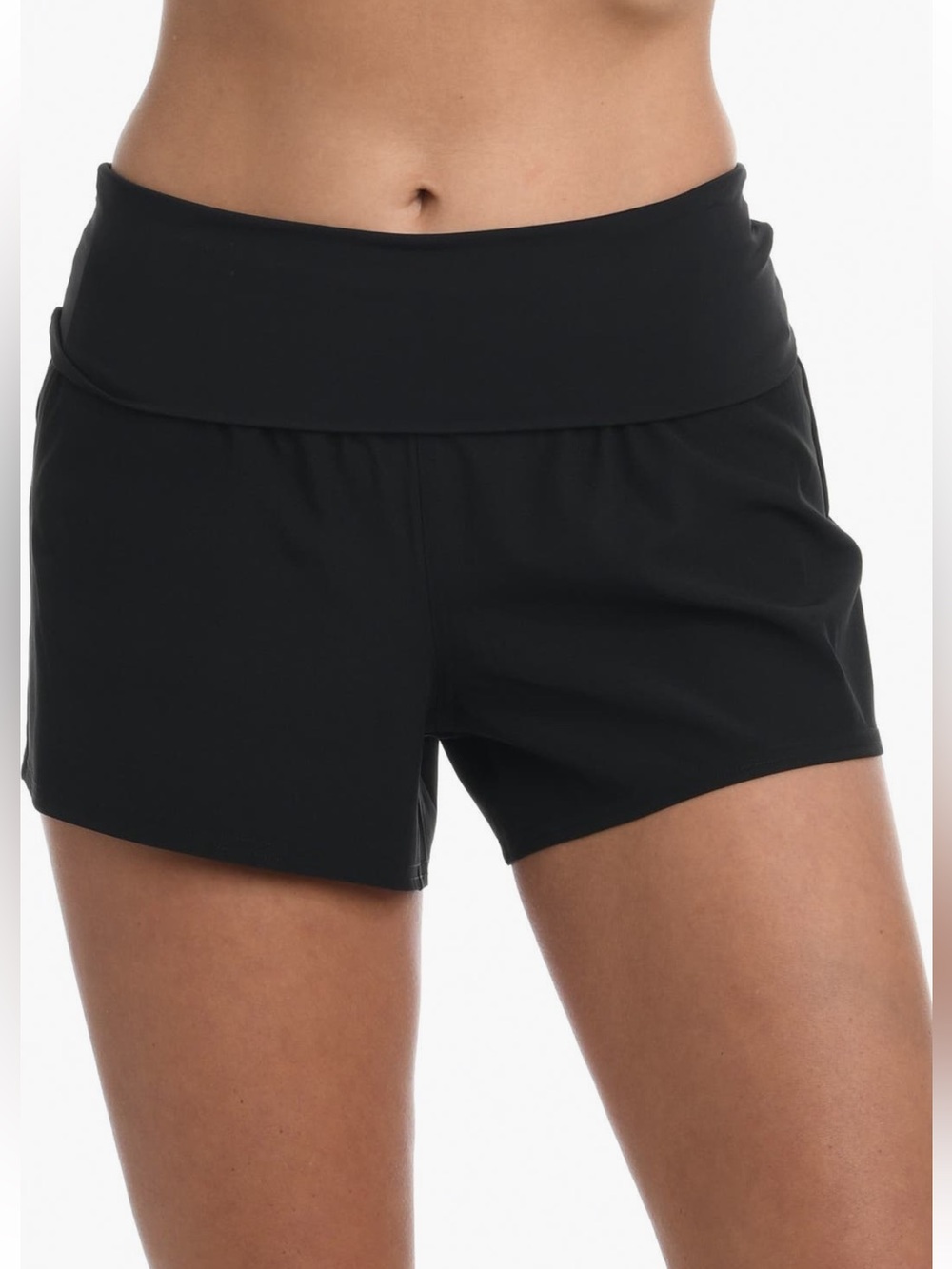 LA BLANCA Black Island Godess Board Shorts with Wide Waistband L